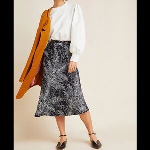 NWT Anthropologie satin midi skirt